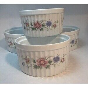 SOLD - NOT FOR SALE - Andrea by Sadek “Spring Night” 4  Mini Soufflé / Ramekins